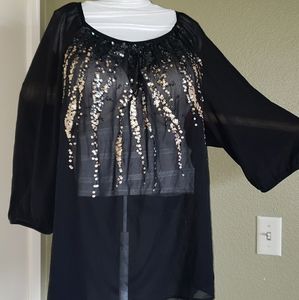 Black Blouse with Sequence